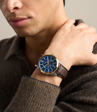 Pearson 42mm Multifunction Brown Leather Watch FS6195