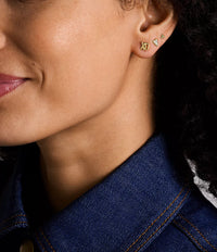 Sutton All Stacked Up Gold-Tone Brass Heart Earring Set JA7277SET