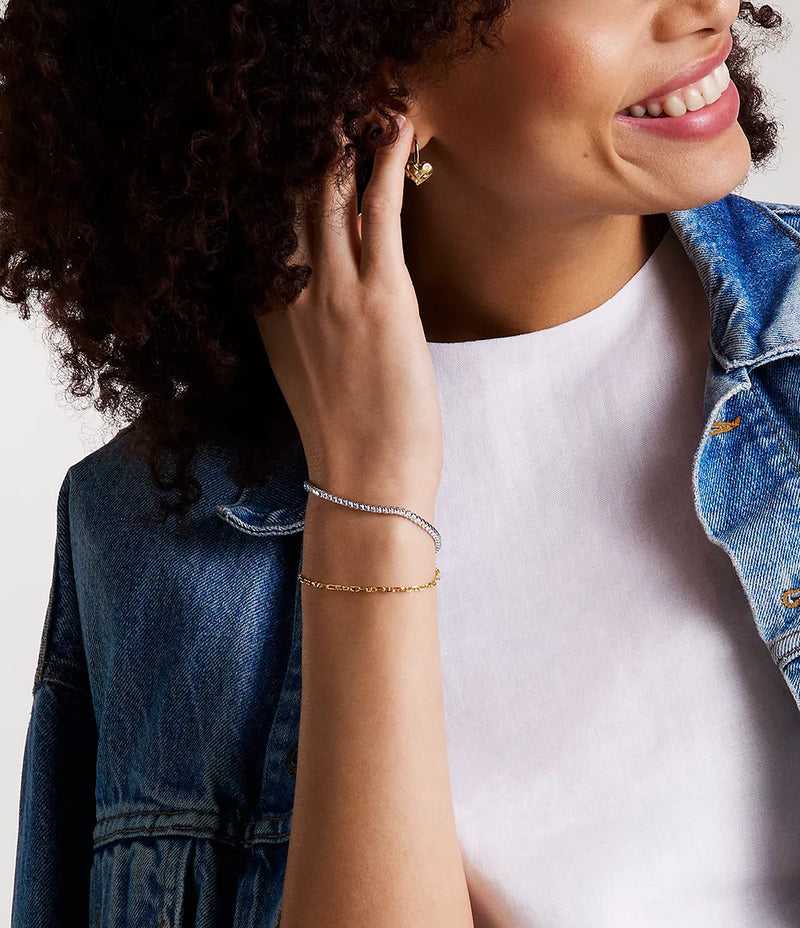 Heritage D-Link Glitz Two-Tone Stainless Steel Tennis Bracelet JA7281998