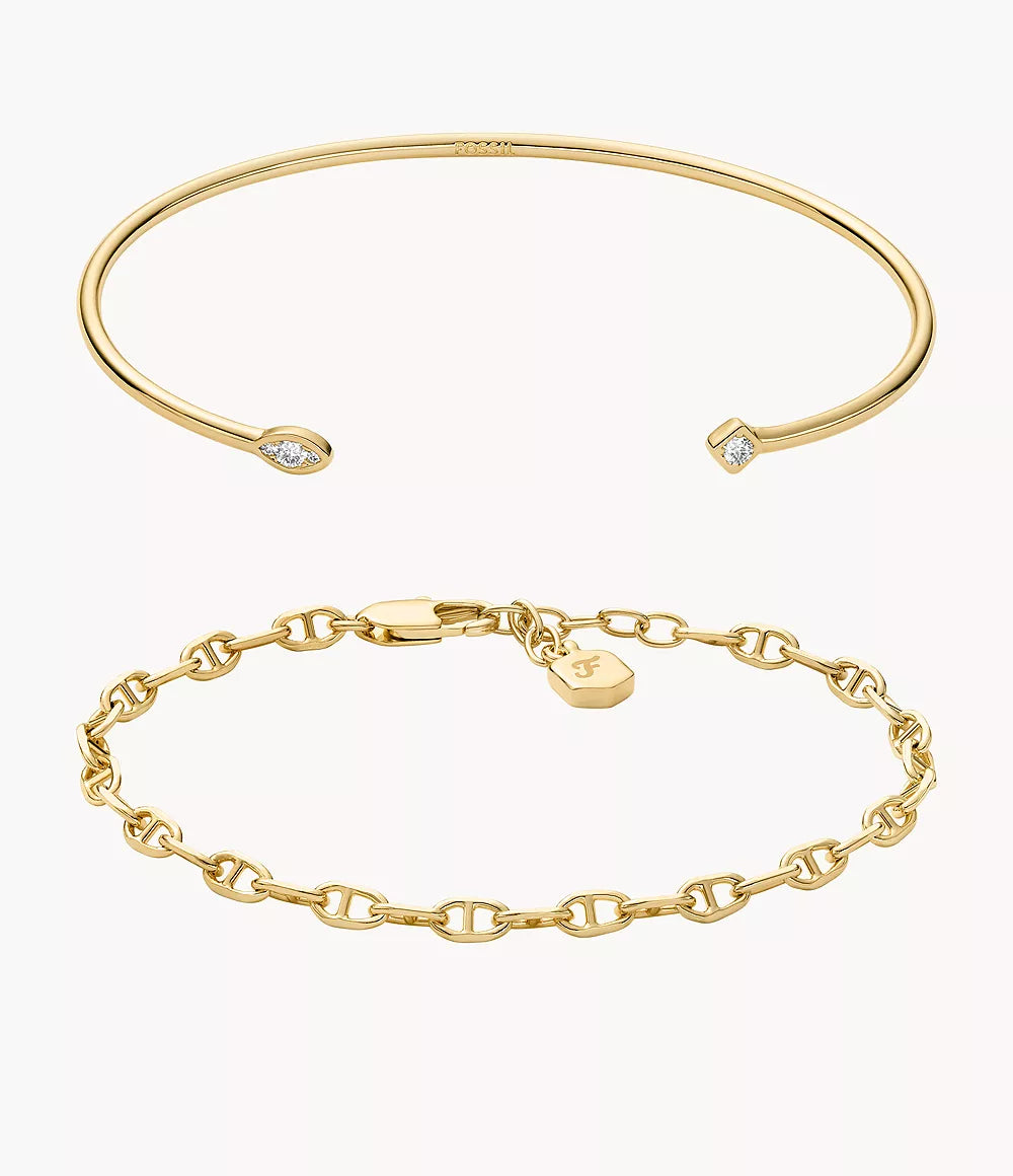 JA7292SET Heritage Gold-Tone Brass Bracelet Gift Set