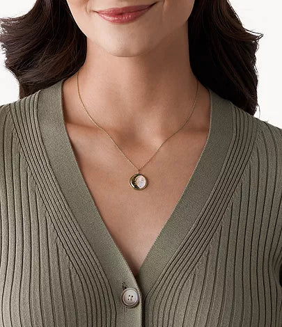 JF03883710 - Fossil Georgia Lunar Nights White Mother-of-Pearl Pendant Necklace For Women