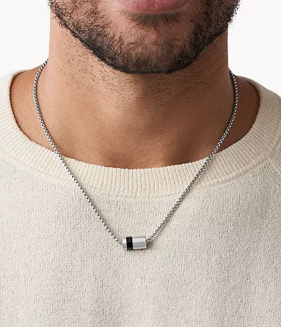 JF03999998 - Fossil Classics Stainless Steel Pendant Necklace For Men