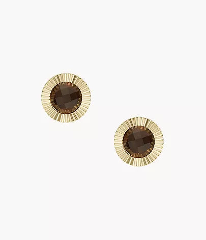 JF04159710 - Fossil Smoky Quartz Stud Earrings For Women