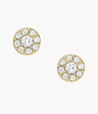 JF04375710 - Fossil Sadie All Stacked Up Gold-Tone Stainless Steel Stud Earrings For Women