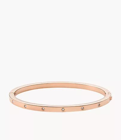 JF04394791 - Fossil Sadie Shine Bright Rose Gold-Tone Stainless Steel Bangle Bracelet For Women