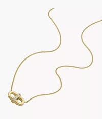 JF04582710 - Fossil Heritage D-Link Glitz Gold-Tone Stainless Steel Chain Necklace For Women