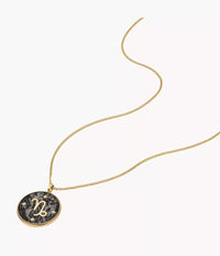 Capricorn Sutton Zodiac Gold-Tone Stainless Steel Gray Hematite Pendant Necklace JF04847710