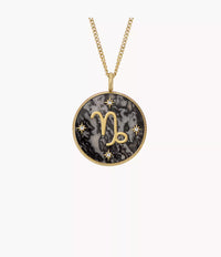 Capricorn Sutton Zodiac Gold-Tone Stainless Steel Gray Hematite Pendant Necklace JF04847710