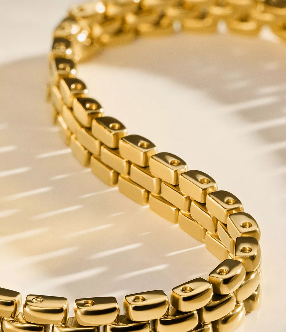 JF04900710 Arden Watch Links Gold-Tone Stainless Steel Chain Necklace