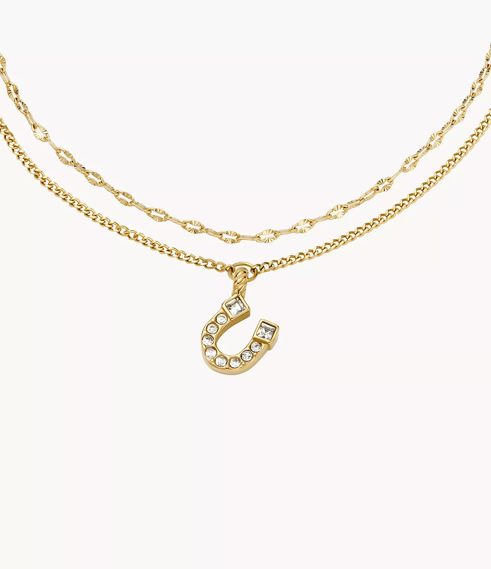 JF04907710 Sutton Horseshoe Gold-Tone Stainless Steel Multi Strand Bracelet