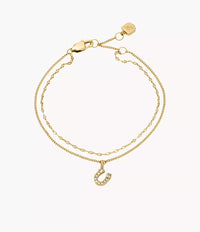 JF04907710 Sutton Horseshoe Gold-Tone Stainless Steel Multi Strand Bracelet