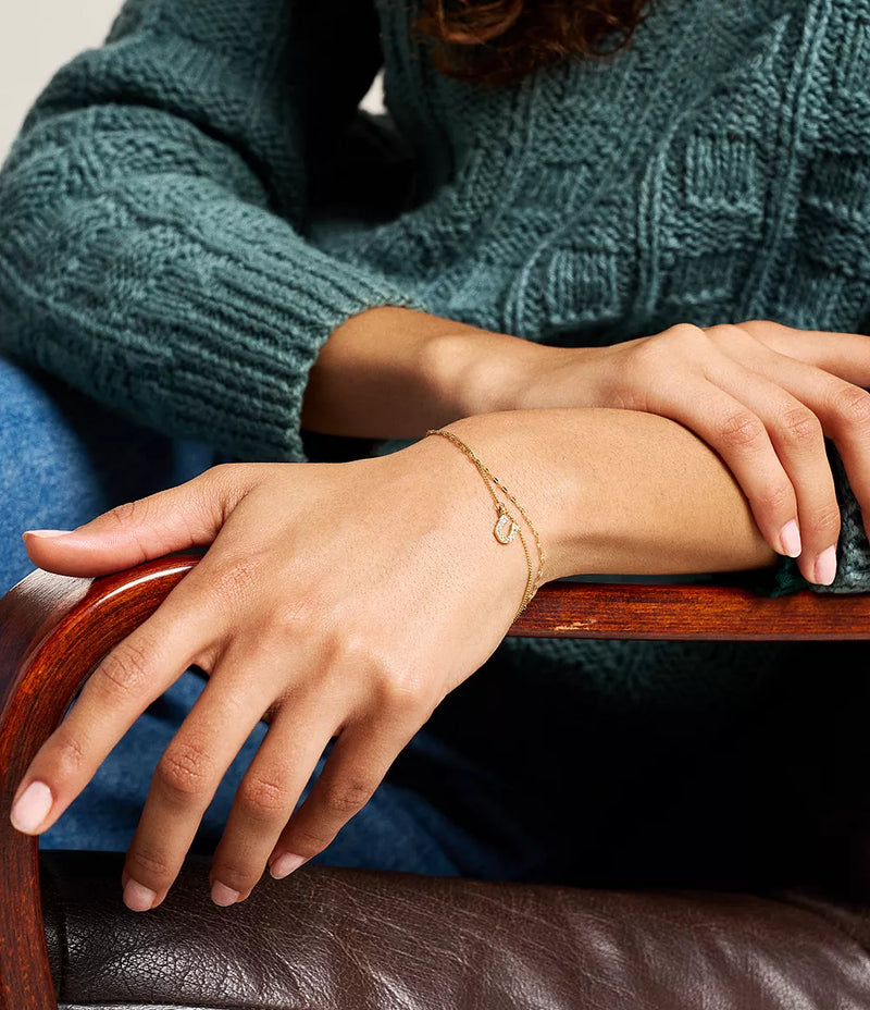 JF04907710 Sutton Horseshoe Gold-Tone Stainless Steel Multi Strand Bracelet