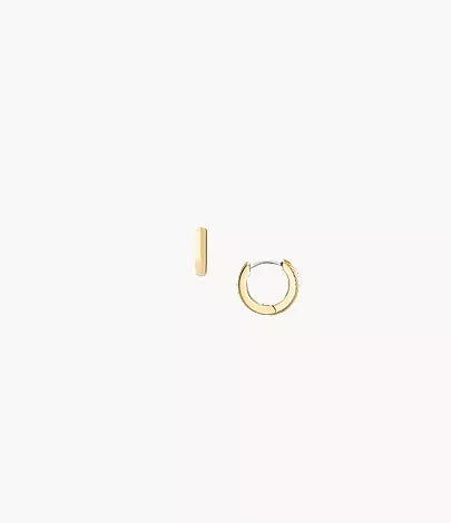 JF04912710 Harlow Linear Texture Gold-Tone Stainless Steel Hoop Earrings
