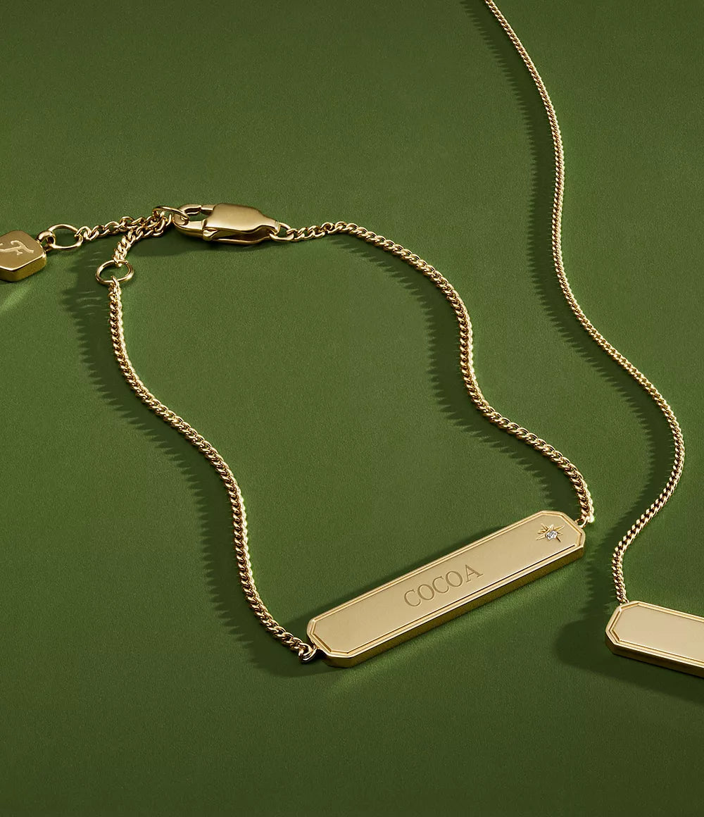 Sadie Gold-Tone Stainless Steel ID Necklace JF04926710