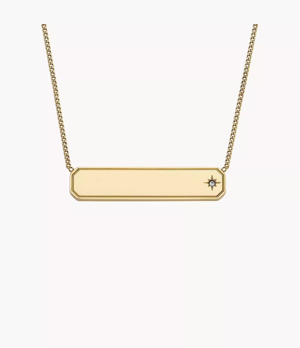 Sadie Gold-Tone Stainless Steel ID Necklace JF04926710