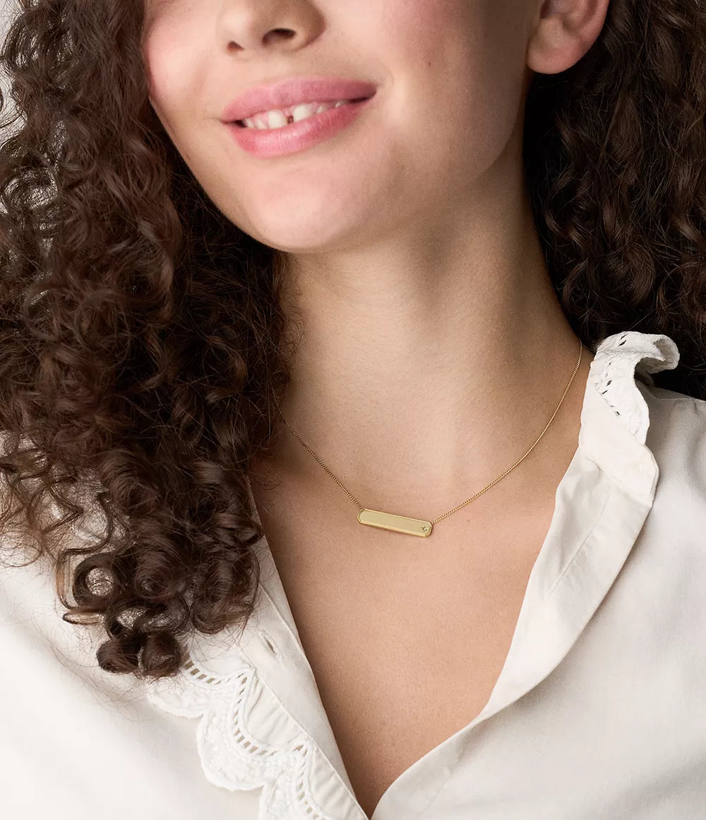 Sadie Gold-Tone Stainless Steel ID Necklace JF04926710