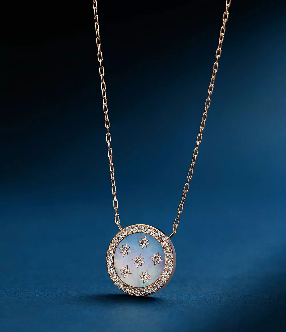 Merrit Classic Mother-of-Pearl Rose Gold-Tone Stainless Steel Pendant Necklace JF04936791