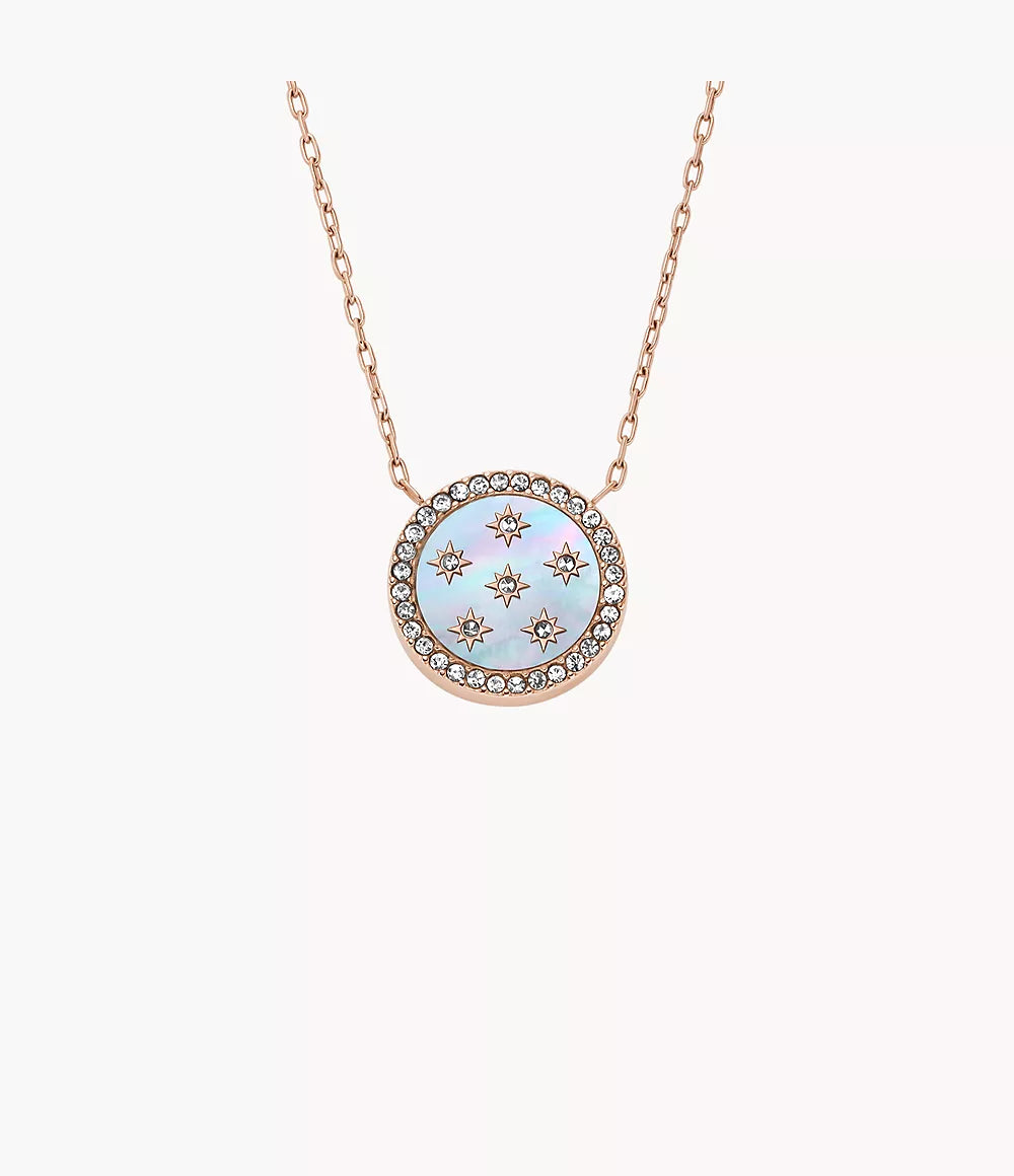 Merrit Classic Mother-of-Pearl Rose Gold-Tone Stainless Steel Pendant Necklace JF04936791