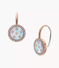 Merrit Classic Mother-of-Pearl Rose Gold-Tone Stainless Steel Drop Earrings JF04938791