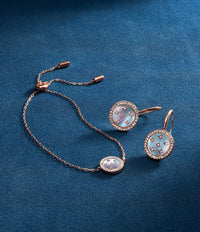 Merrit Classic Mother-of-Pearl Rose Gold-Tone Stainless Steel Drop Earrings JF04938791