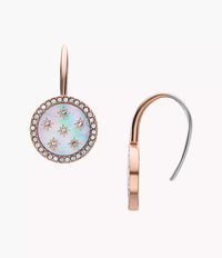 Merrit Classic Mother-of-Pearl Rose Gold-Tone Stainless Steel Drop Earrings JF04938791