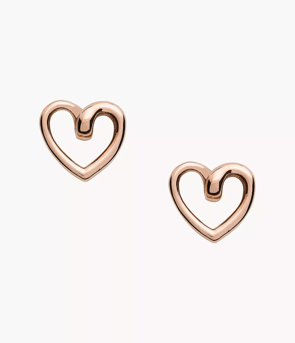 JOF00609791 - Fossil Rose Gold-Tone Stainless Steel Stud Earrings For Women