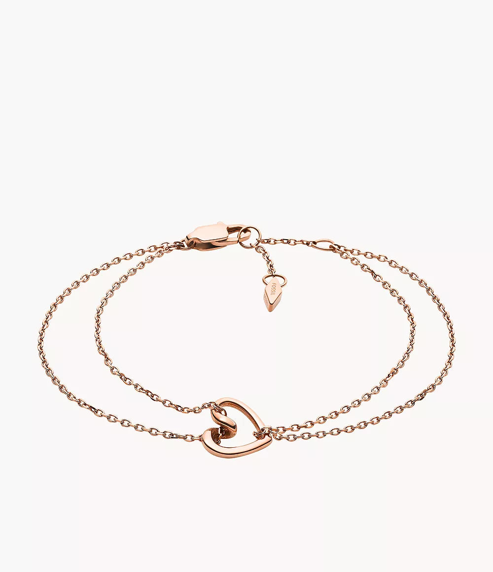 JOF00616791 - Fossil Rose Gold-Tone Stainless Steel Chain Bracelet For Women