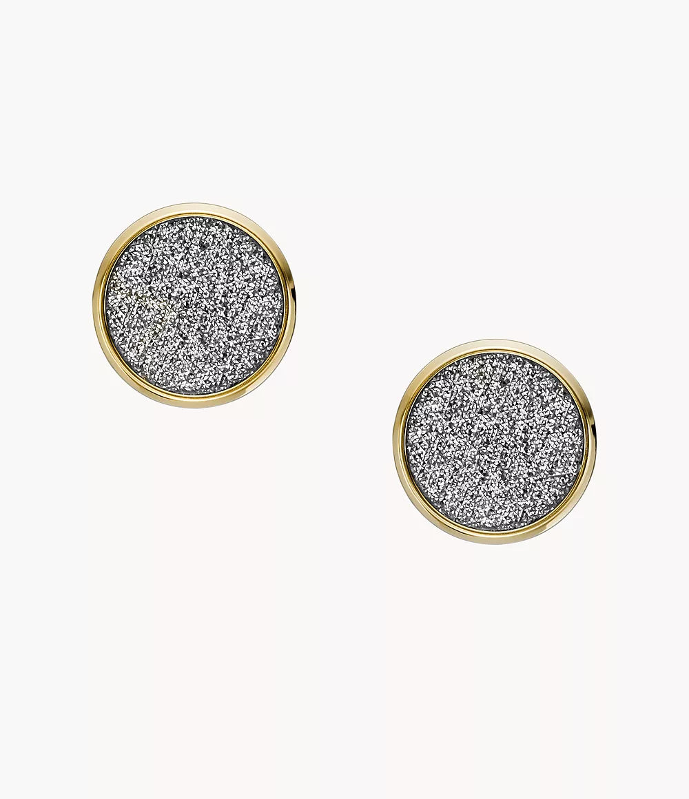 JOF01039710 - Fossil Hazel Glitz Paper Gold-Tone Stainless Steel Stud Earrings For Women