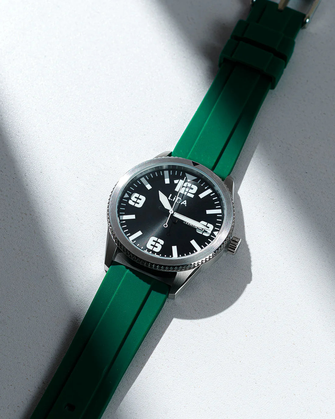 Lida Green Silicone Date Watch LD00002