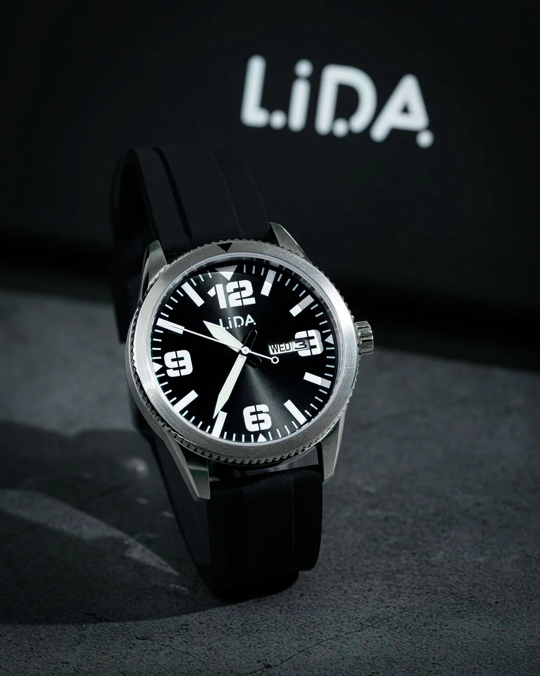 Lida Black Silicone Date Watch LD00001