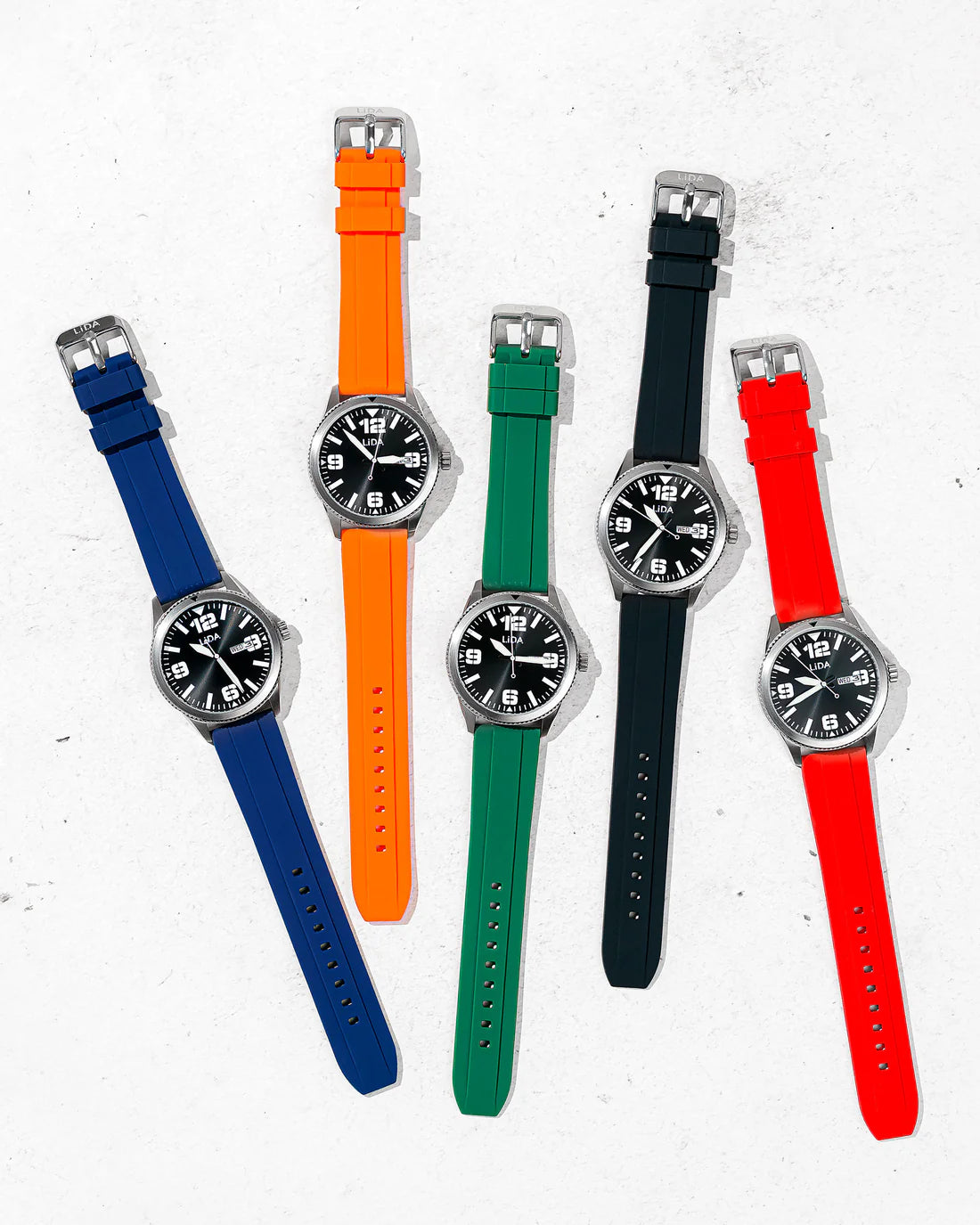 Lida Green Silicone Date Watch LD00002