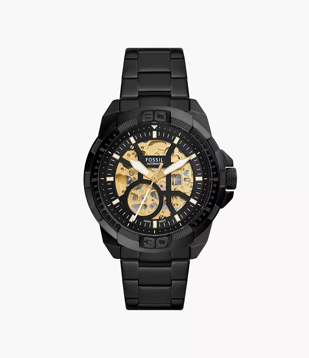 ME3217 - Fossil Bronson Automatic Black Stainless Steel Watch For Men