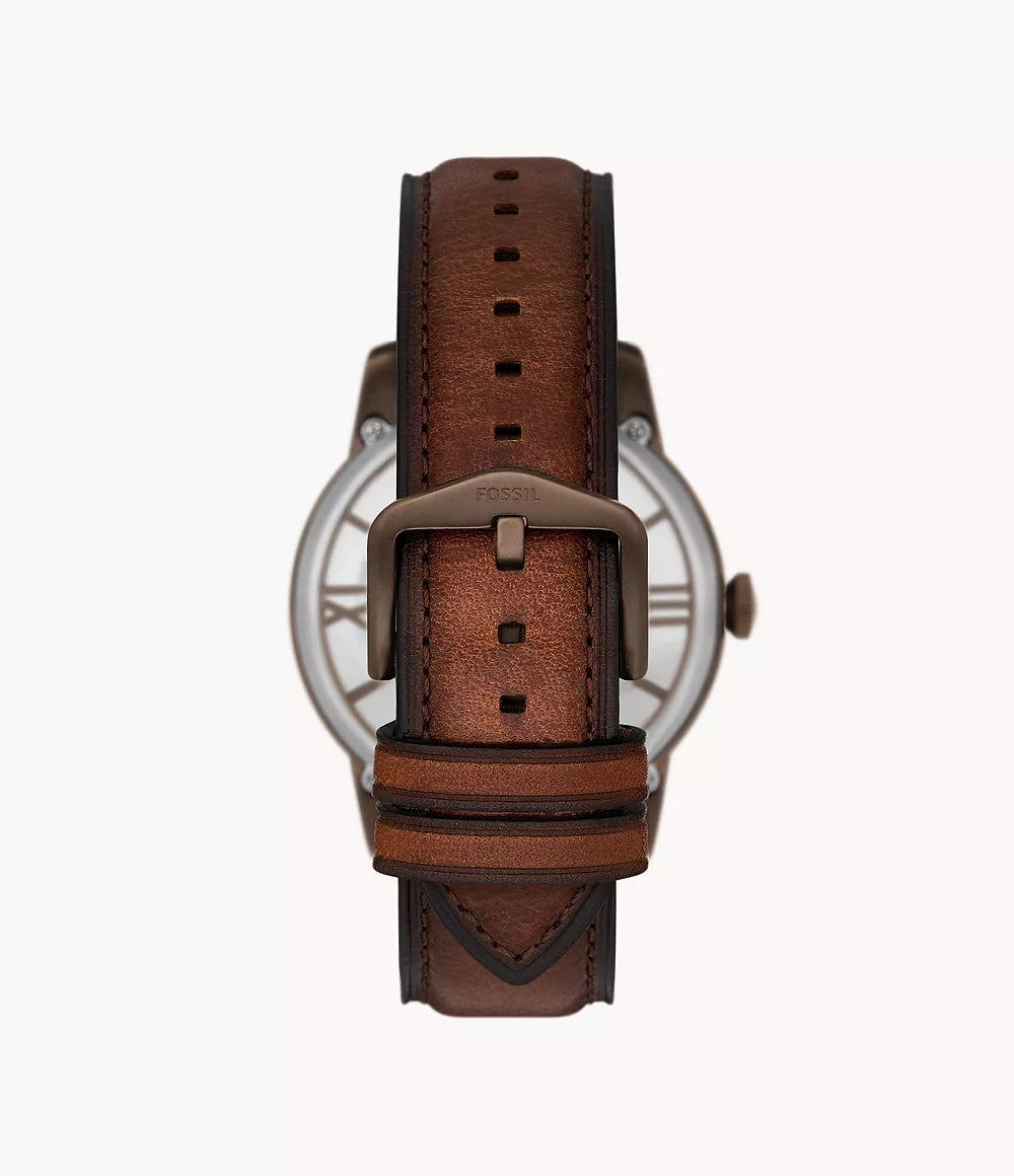 ME3225 - Fossil Townsman Automatic Brown LiteHide™ Leather Watch For Men