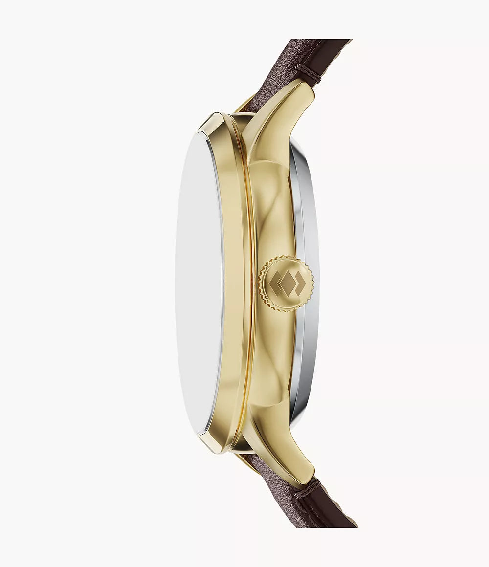 Townsman 44mm Automatic Brown Leather Watch ME3286