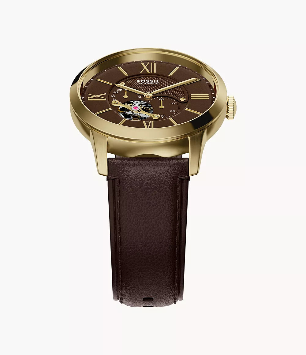 Townsman 44mm Automatic Brown Leather Watch ME3286