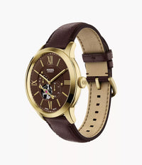 Townsman 44mm Automatic Brown Leather Watch ME3286