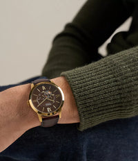 Townsman 44mm Automatic Brown Leather Watch ME3286