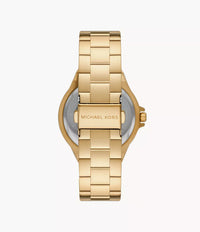 MK1062SET Michael Kors Lennox Three-Hand Gold-Tone Stainless Steel Watch and Sterling Silver Bracelet Set