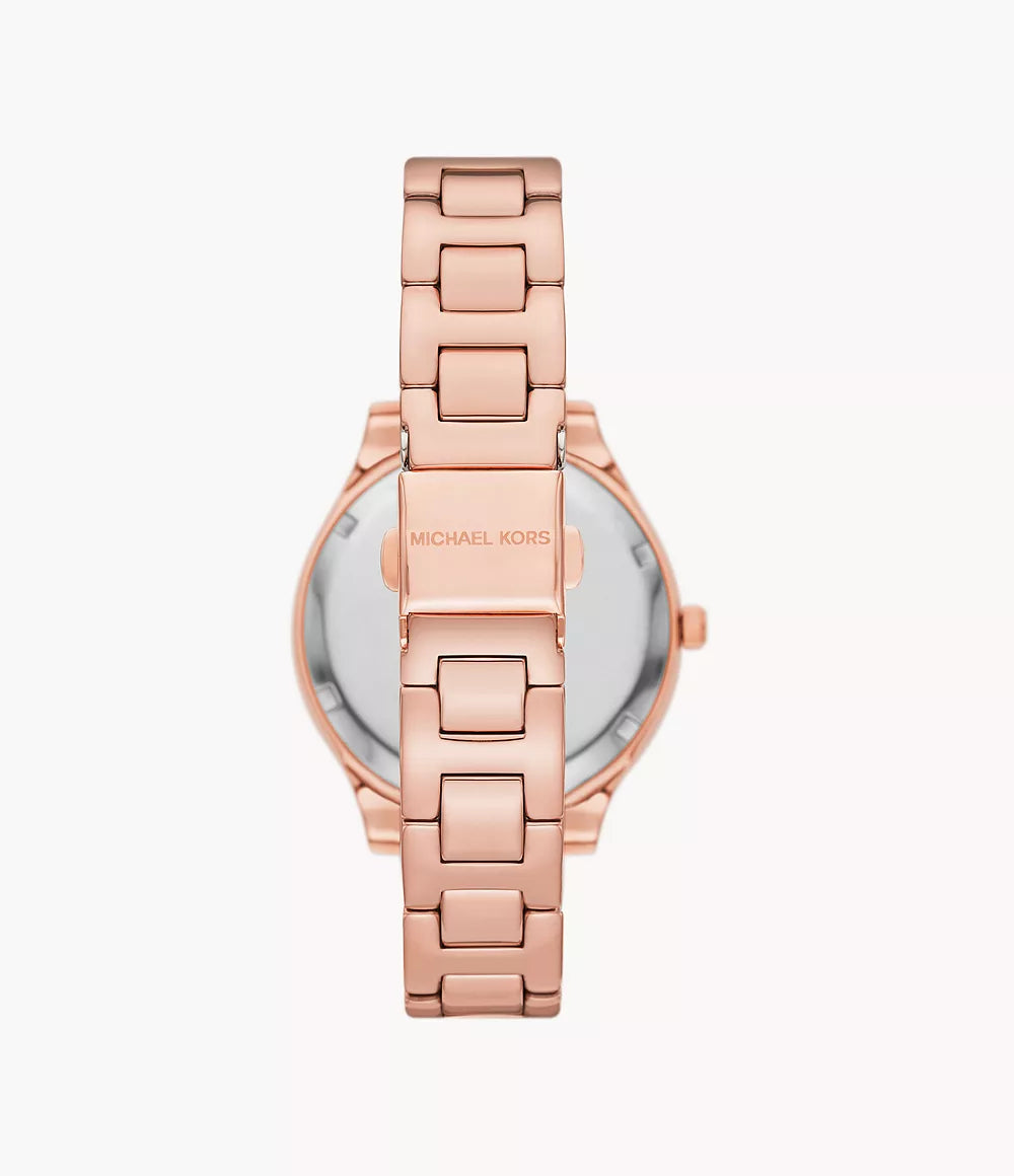 MK1068SET Michael Kors Liliane Three-Hand Rose Gold-Tone Stainless Steel Watch and Stainless Steel Bracelet Set