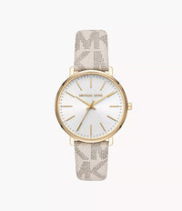 MK2858 Michael Kors Women's Pyper Three-Hand White PVC Band