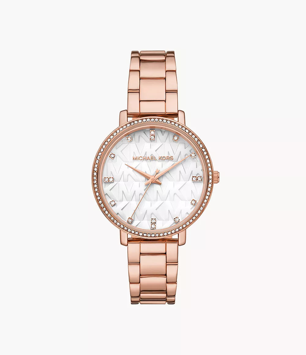 MK4594 Michael Kors Pyper Three-Hand Rose Gold-Tone Alloy Watch