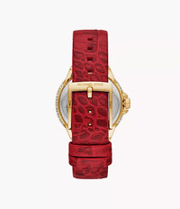 MK4750 Michael Kors Camille Three-Hand Red Leather Watch