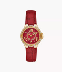 MK4750 Michael Kors Camille Three-Hand Red Leather Watch