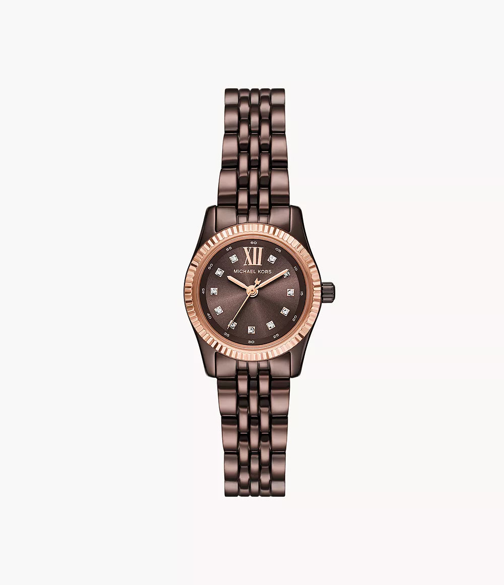 Michael Kors Lexington Three-Hand Chocolate Stainless Steel Watch MK4844