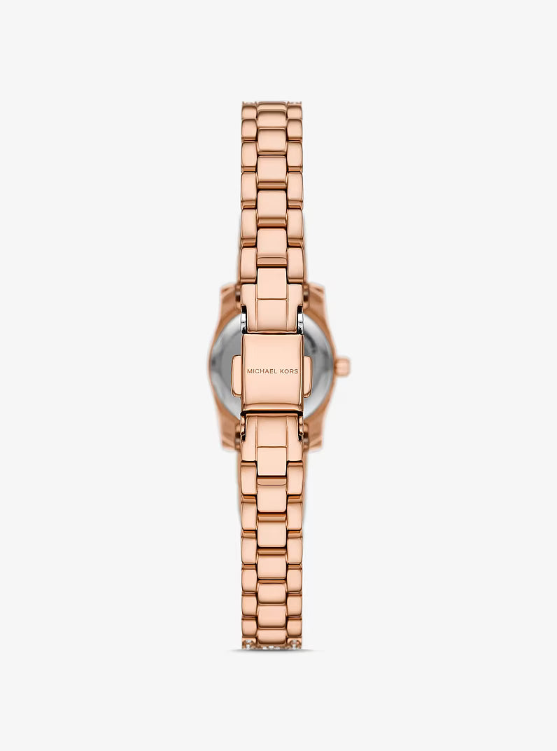 Mini Lexington Pavé Rose Gold-Tone Watch MK4863