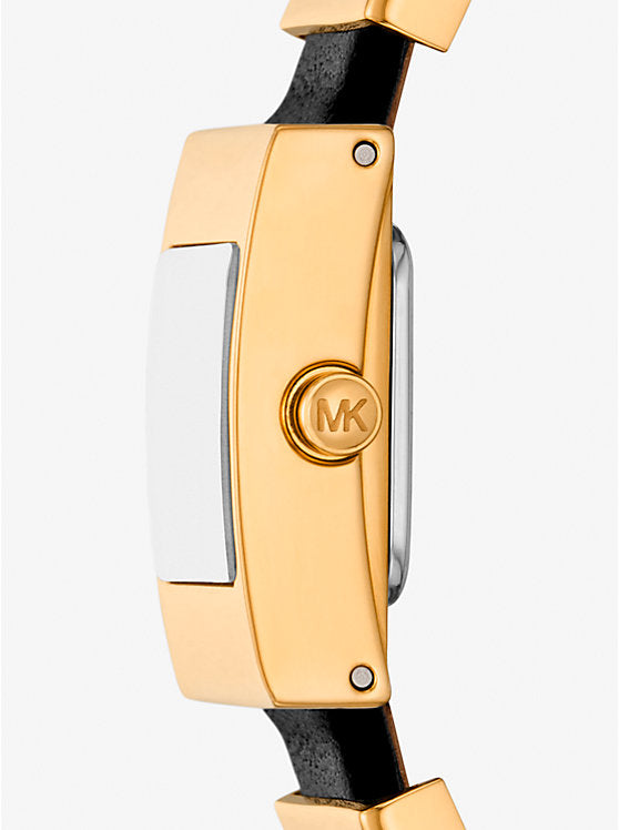 Mini Darrington Gold-Tone and Leather Watch MK4887