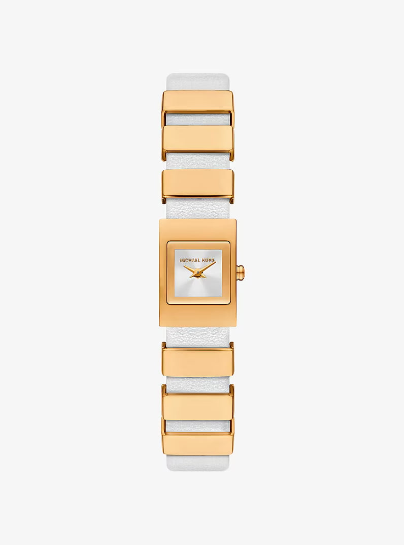Mini Darrington Gold-Tone and Leather Watch MK4899