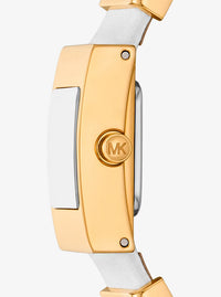 Mini Darrington Gold-Tone and Leather Watch MK4899