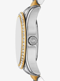 Mini Lexington Pavé Two-Tone Watch MK4925
