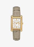 Essex Gold-Tone and Crocodile Embossed Leather Watch MK4964